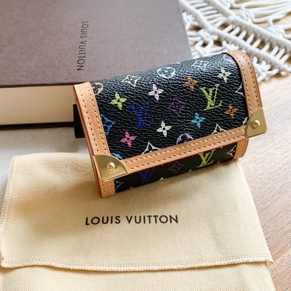 Louis Vuitton Handbags - Louis Vuitton Porte Monnaie Black Multicolour Coin Purse Wallet